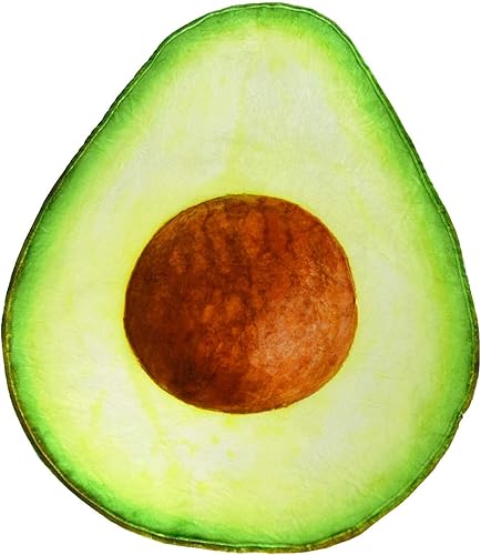 Miniatura 2 de CASOFU Manta de aguacate, linda manta de dibujos animados con alimentos y frutas, suave y cómoda, manta redonda gigante para niños y adultos