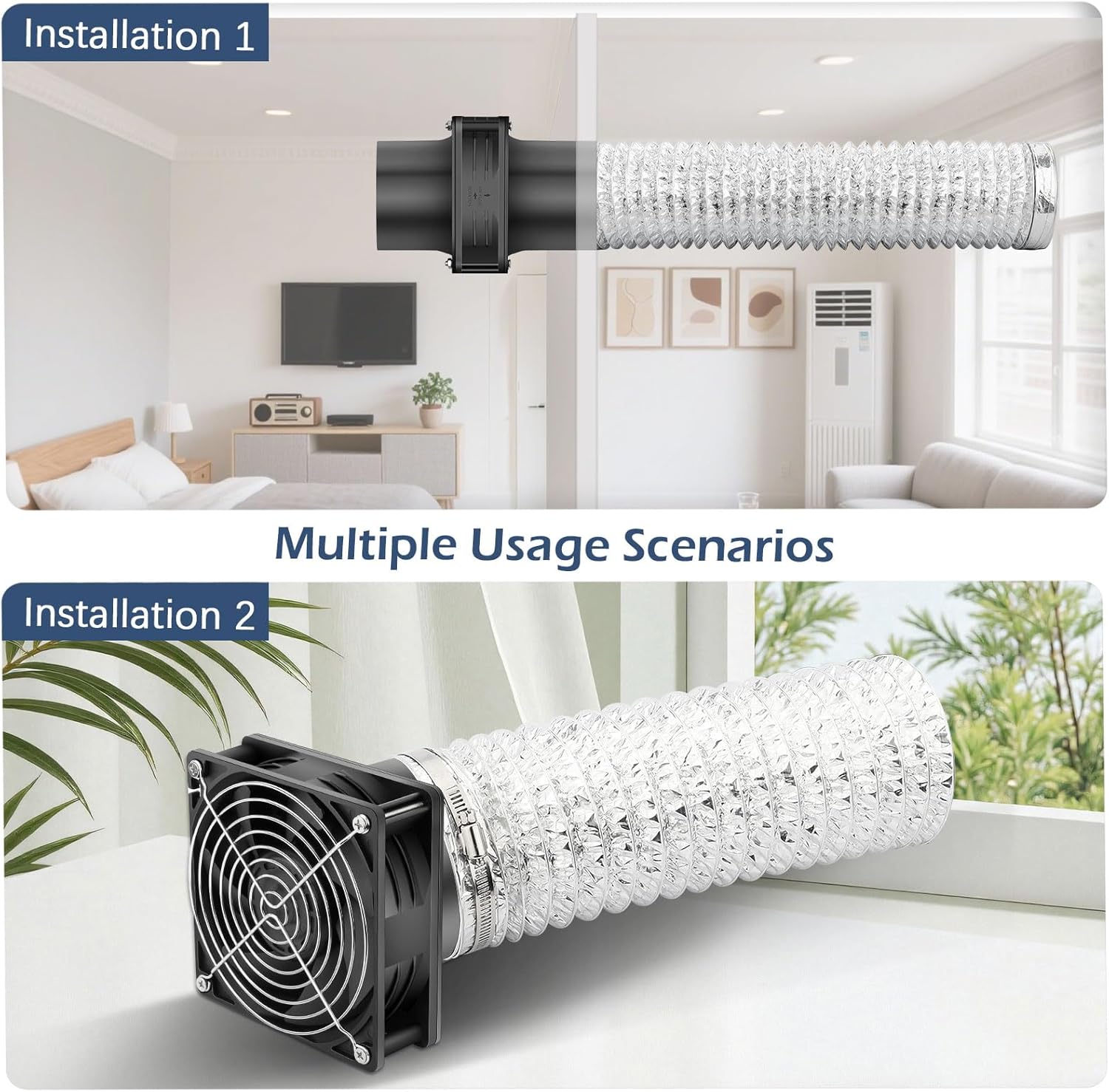 120mm x 38mm 4 Inch Duct Booster Small 12V Exhaust Fan with AC Variable Controller for DIY Paint/Dryer/Smoker/Growtent/3D Laser/Solder Fume Extractor-D1238