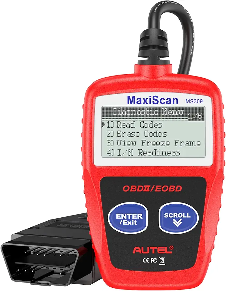 Autel Leitor de código de falha do motor MS309 OBD2, leitura de códigos claros, visualização de dados de quadro congelado, prontidão I/M Smog Check CAN ferramenta de digitalização de diagnóstico