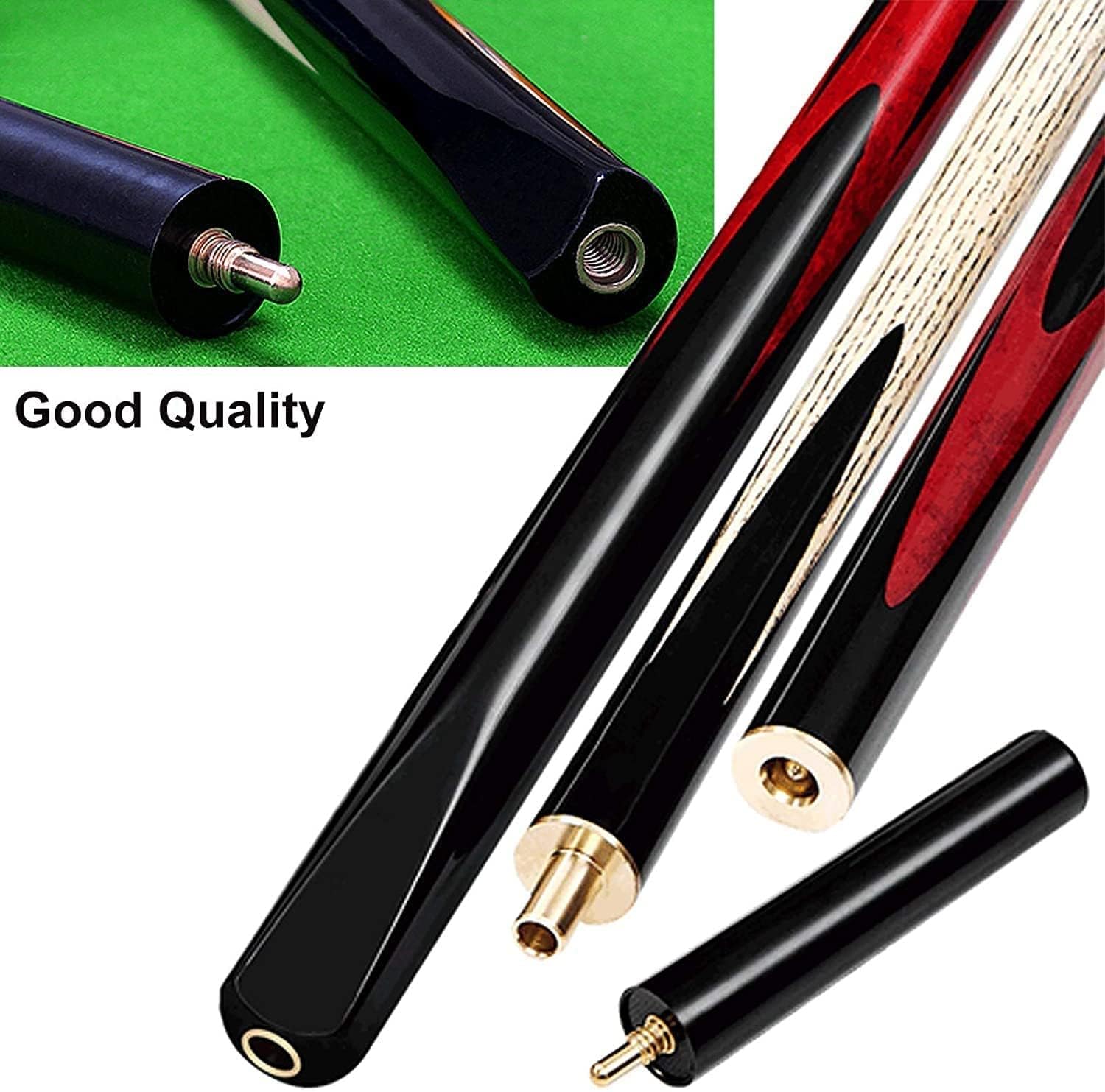 Pool Cue Stick Billiard Pool Cue 10Mm Tip Pool Cue with Case and Extension Handmade Snooker Cue, Bar or Home Men's and Women's Pool Cue, Easy Grip, Instant Burst LIOYUHGTFY 0408(Color:Green,Size:145cm