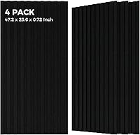 Vista 14 de Paneles acústicos grandes de dos capas, paquete de 4 paneles acústicos de 47.2 x 23.6 x 0.72 pulgadas, paneles acústicos de alta densidad, paneles