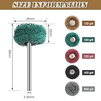 Vista 4 de Juego de 300 ruedas abrasivas de 1 pulgada abrasivas para pulir la rueda de pulido para herramienta rotativa Brocas de pulido de vástago de 0.093 in