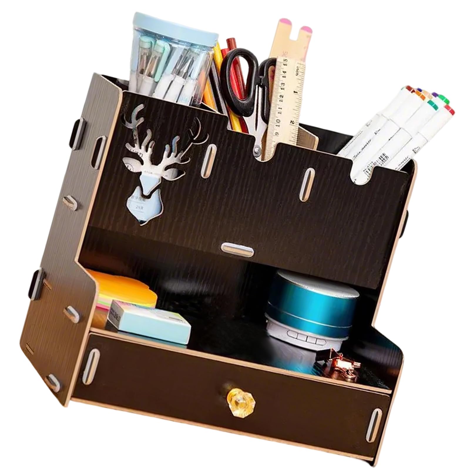 Schreibtisch Organizer mit Schublade, Stifthalter, multifunktionale Schreibwaren Aufbewahrungsbox, Tisch Organizer für Büro, Schule, Zuhause, Stiftehalter, Schreibtisch Organizer mit Schublade