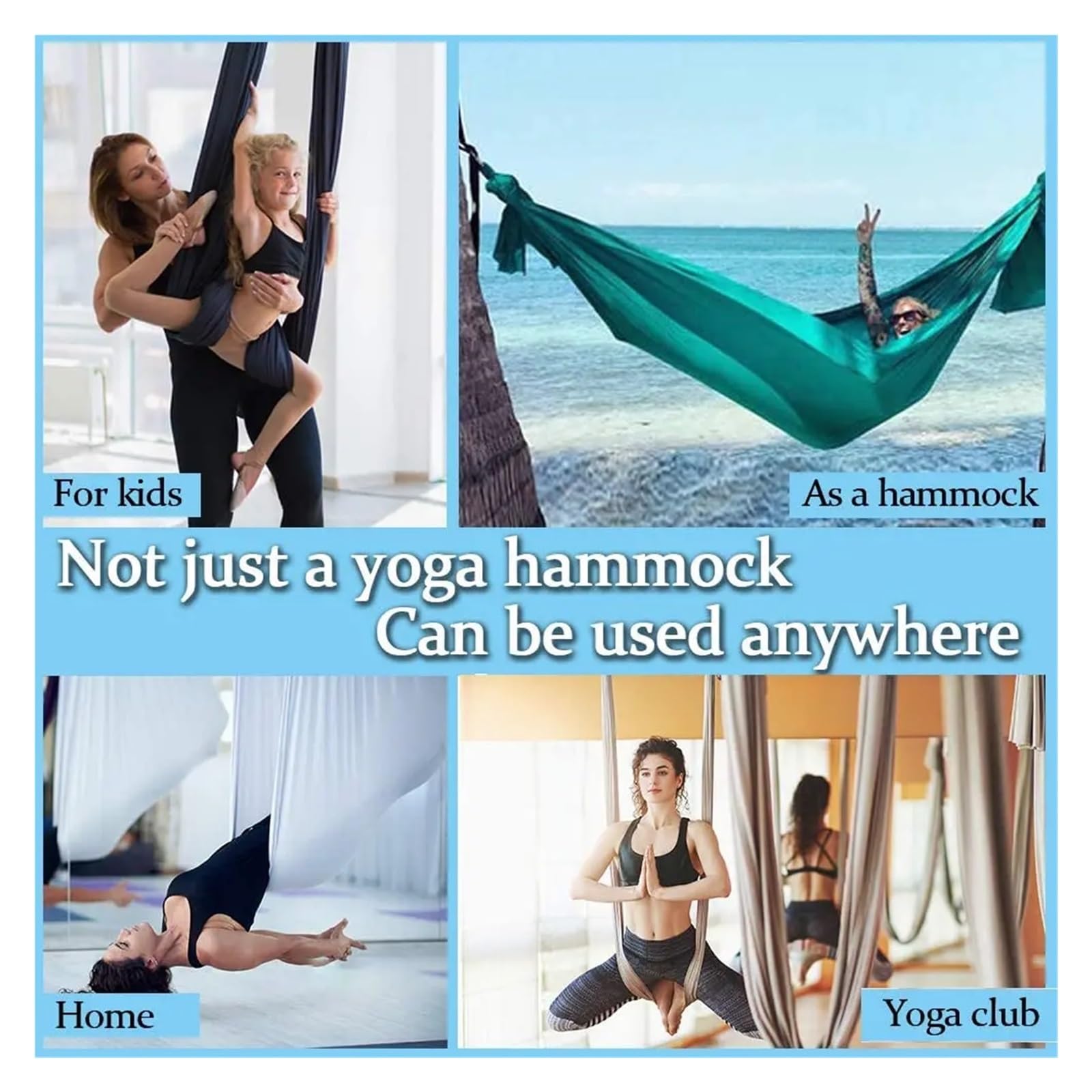 Columpio Yoga Aereo Hamaca aérea for Yoga de 5,5 Yardas, Columpio for Fitness y Yoga, inversión de Yoga antigravedad, flexibilidad Mejorada, Fuerza Central