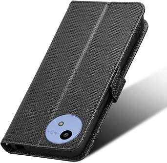 Compatible with Sharp Aquos wish5 Leather Case,PU Leather flip Cover Compatible with Sharp Aquos wish5 Case Cover Black