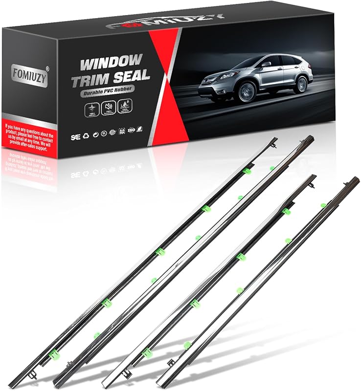 Kit de Pestanas Externas do Vidro da Porta FOMIUZY para Honda CR-V 2007 a 2011, Preto – 4 unidades