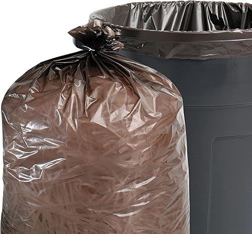 Stout T2424B10 Bolsas de basura de plástico 100% reciclado 7-10gal 1mil 24 x 24 marrónnegro 250CT