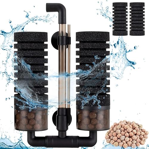 Hygger Filtros para Acuarios, Filtro Bioquímico Esponjas para Acuario con 4 Esponjas y 1 Bolsa de Bola…