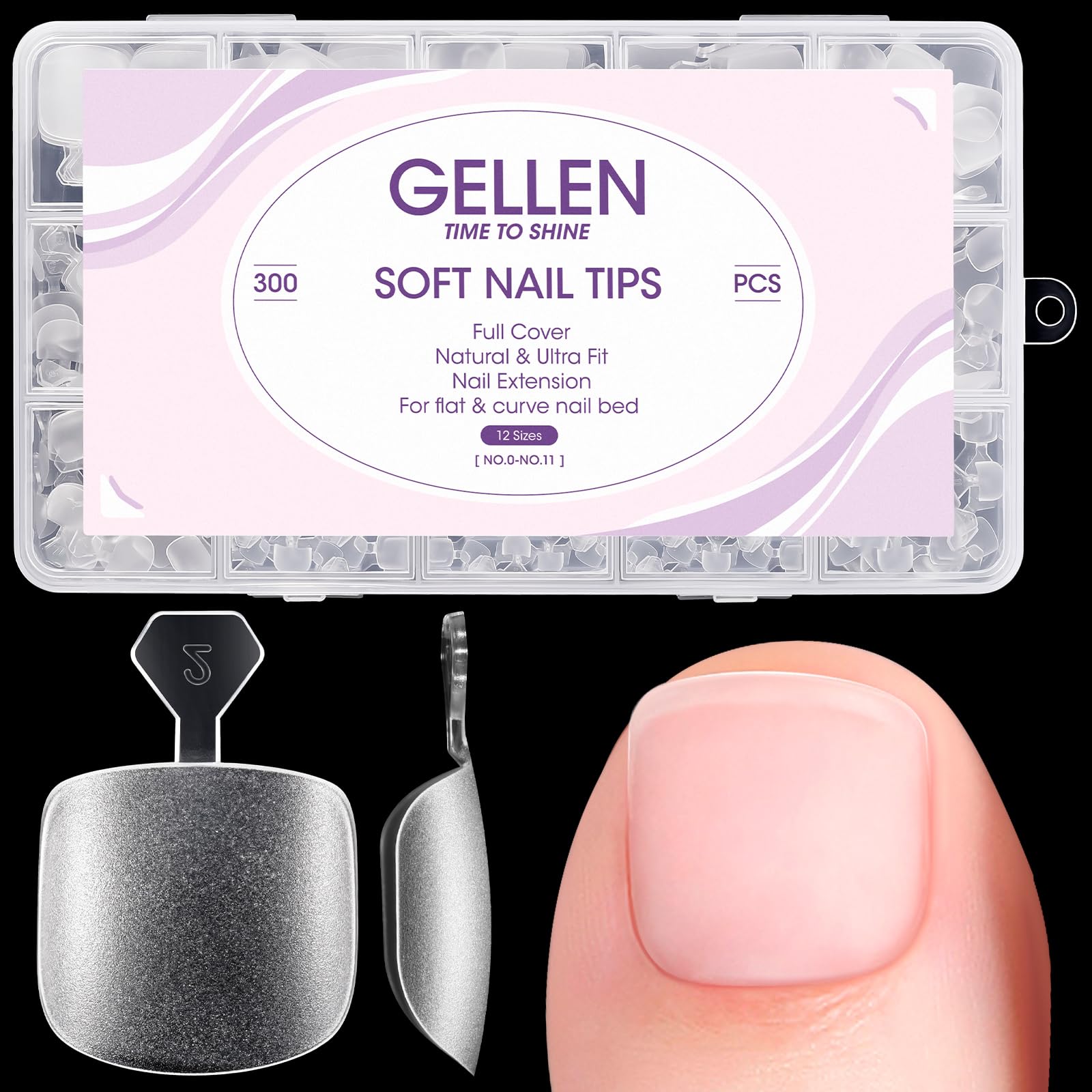 Photo 1 of GELLEN Press On Toenails Short Square Fake Toe Tips