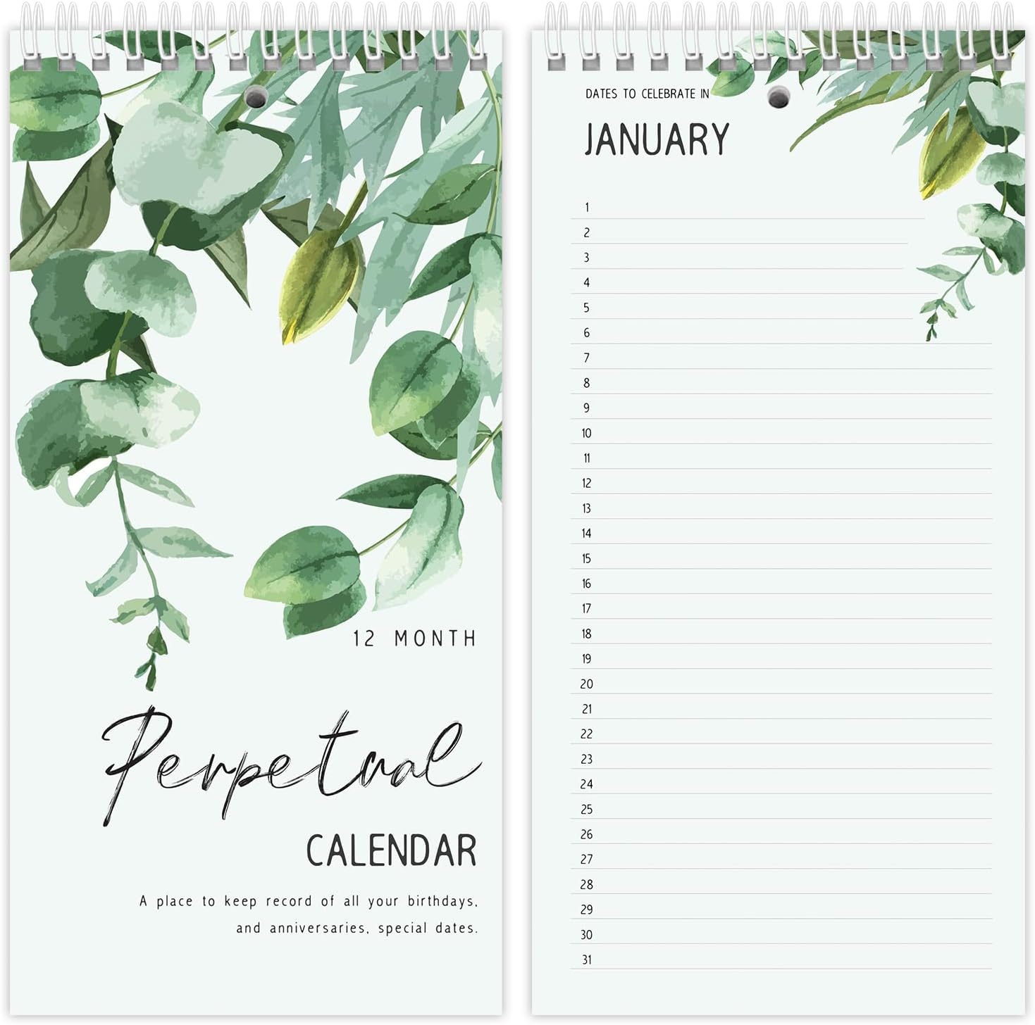 Celebration Calendar planner for Important Dates,V2croft 5 x10 Inch Monthly and Daily Wall Hanging or Desktop Perpetual Journal Convenient to Remember Special Days,Birthdays,Anniversaries