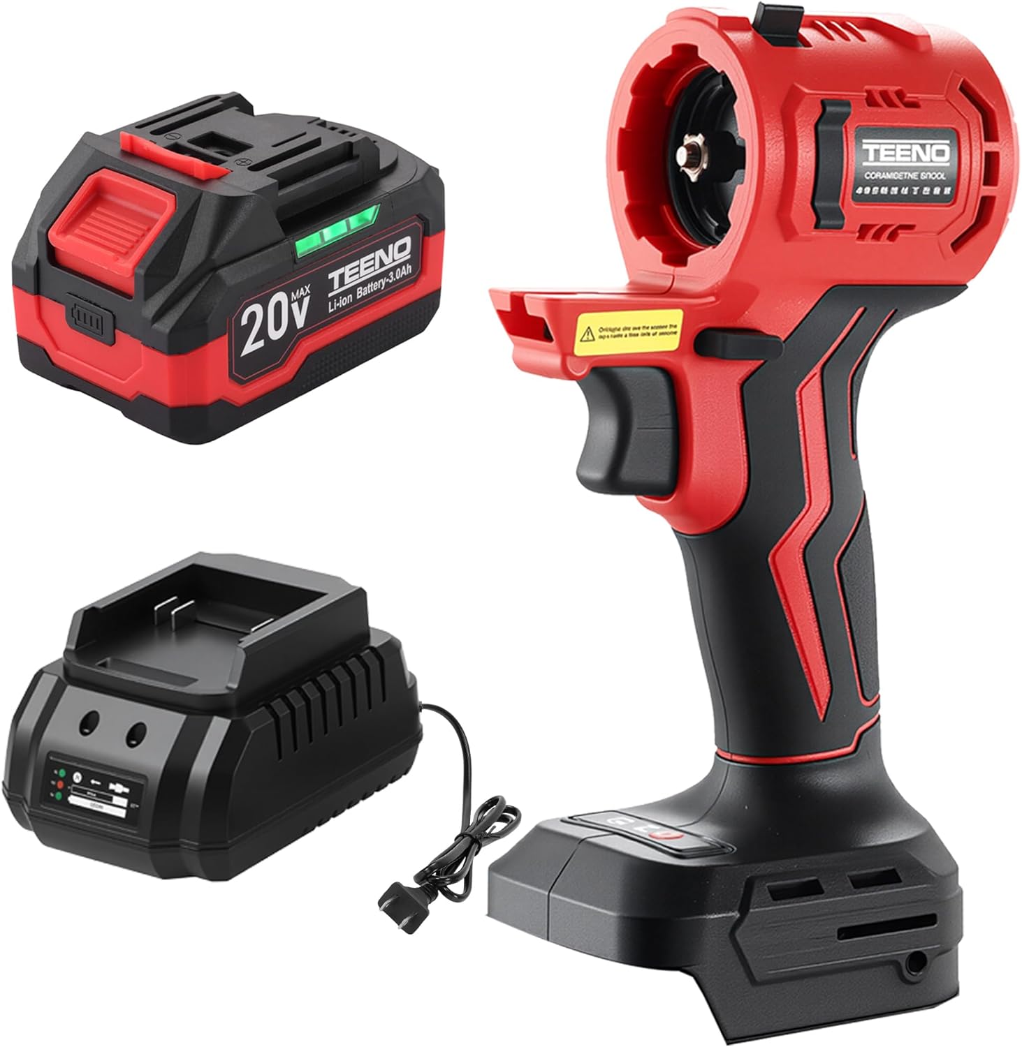 20V Cordless Power Head Combo Kit with 3Ah Battery, Charger and 4 Attachments (Circular Saw, Mini Chainsaw, Angle Grinder, Hammer Drill)