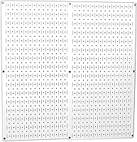 Wall Control 30-P-3232W White Metal Pegboard Pack - 32x32in Heavy-Duty Garage Storage Panels, 10x Stronger, Made in USA