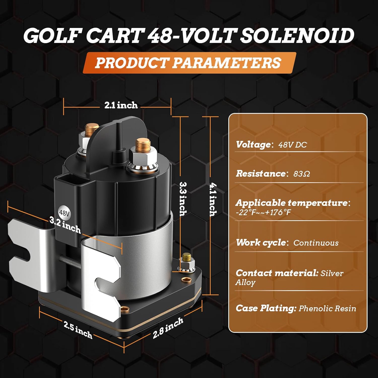 Heavy Duty 48V Golf Cart Solenoid for Yamaha Drive G22/G29 Electric 2007-up Models, 4 Terminal G29 Golf Cart Solenoid Relay Assy Replacement OEM# JU6-H1950-00 JU6-H1950-00-00 JU6H19500000