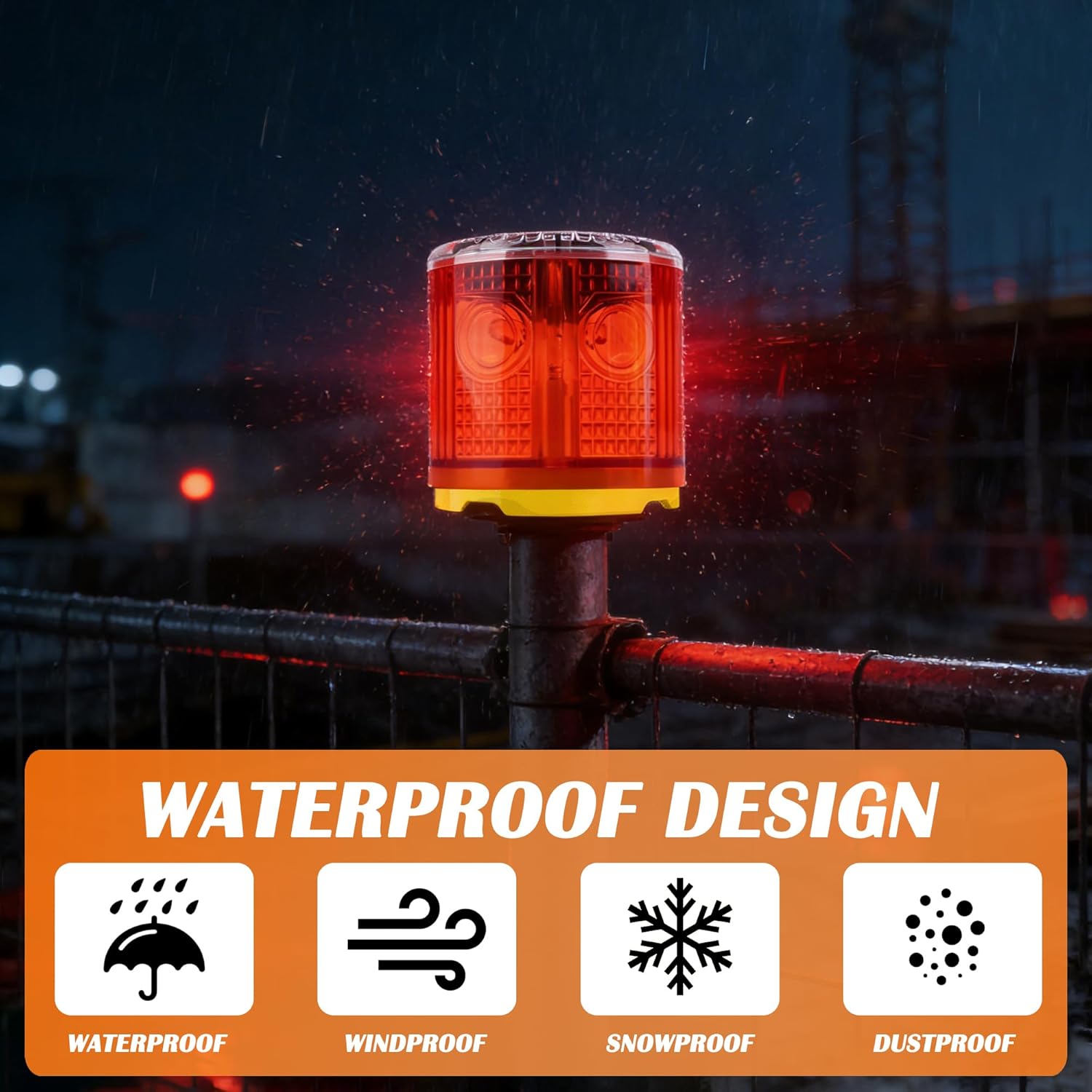 Solar Strobe Warning Light: Bright Solar Emergency Strobe Warning Light, Strong Magnetic Base Flashing Lamp, Waterproof LED Safety Outdoor (Red 6 Pack)