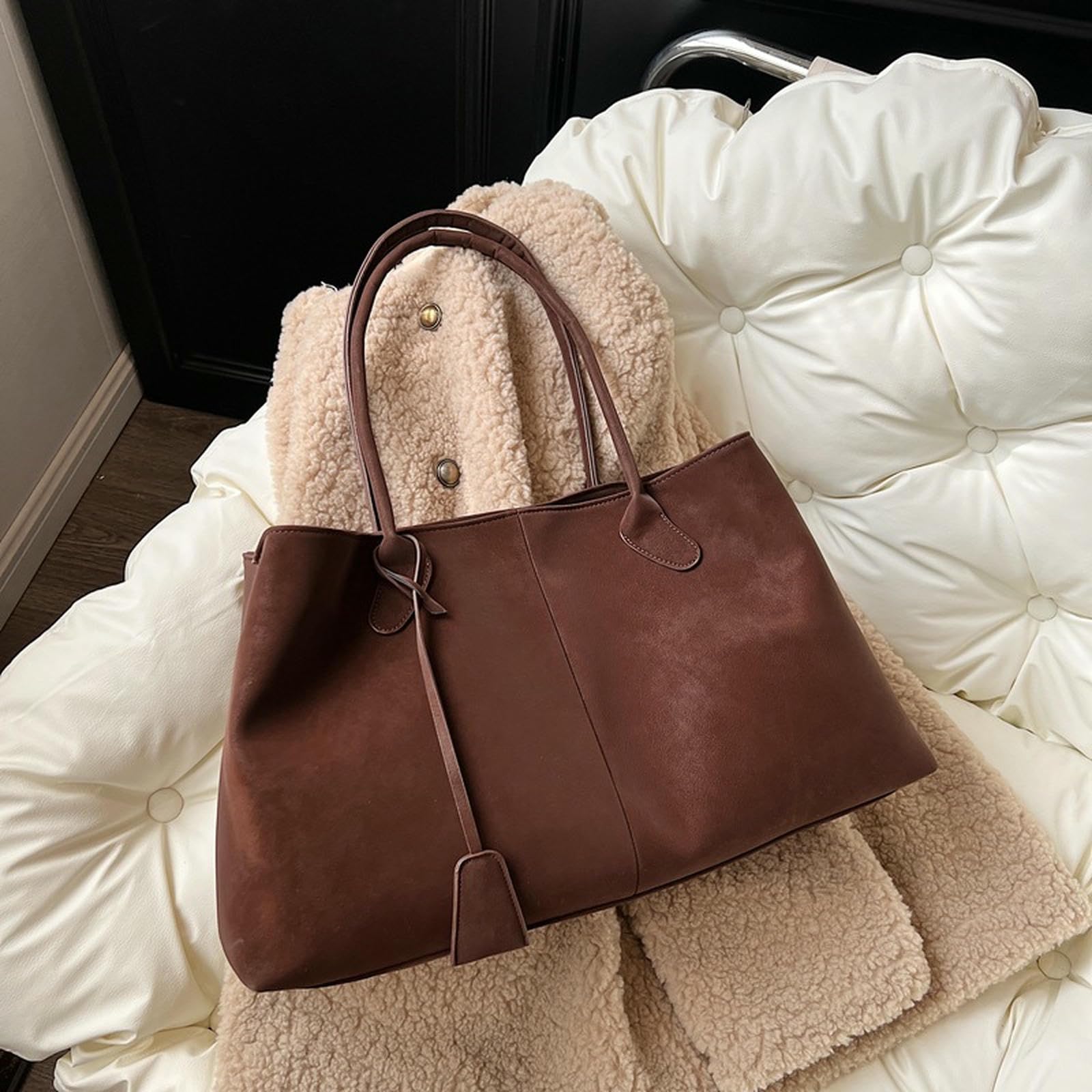 Borse a Tracolla Piccole Borsa retrò da Donna in Pelle Scamosciata Smerigliata per Andare al Lavoro sotto Le Ascelle-Verde