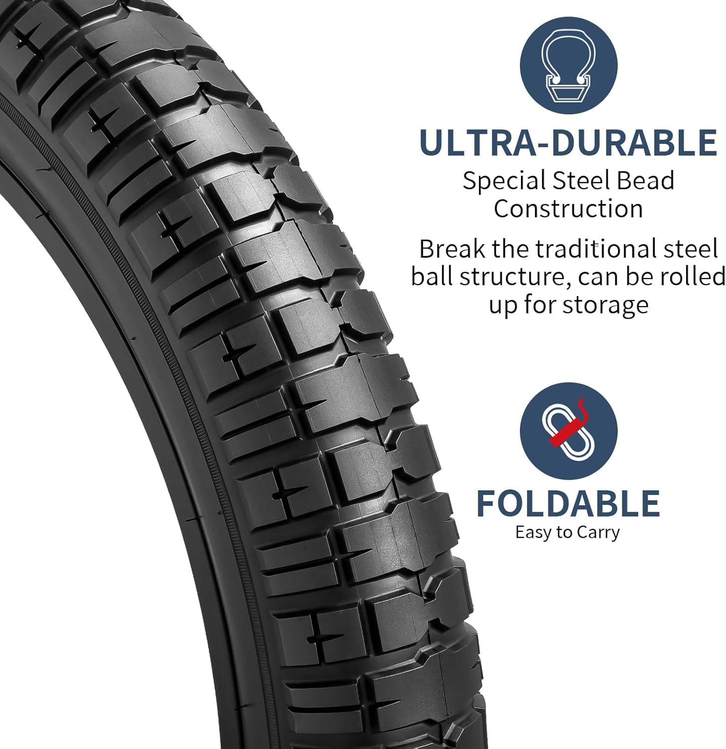 YUNSCM 2-PCS 26X4.0/98-559 Inch Heavy Duty Fat Bike Tires Compatible with 26 X 4.0 26x4 Electric Bike All-Terrain Directional Tread Bicycle Tires（Y-1322）