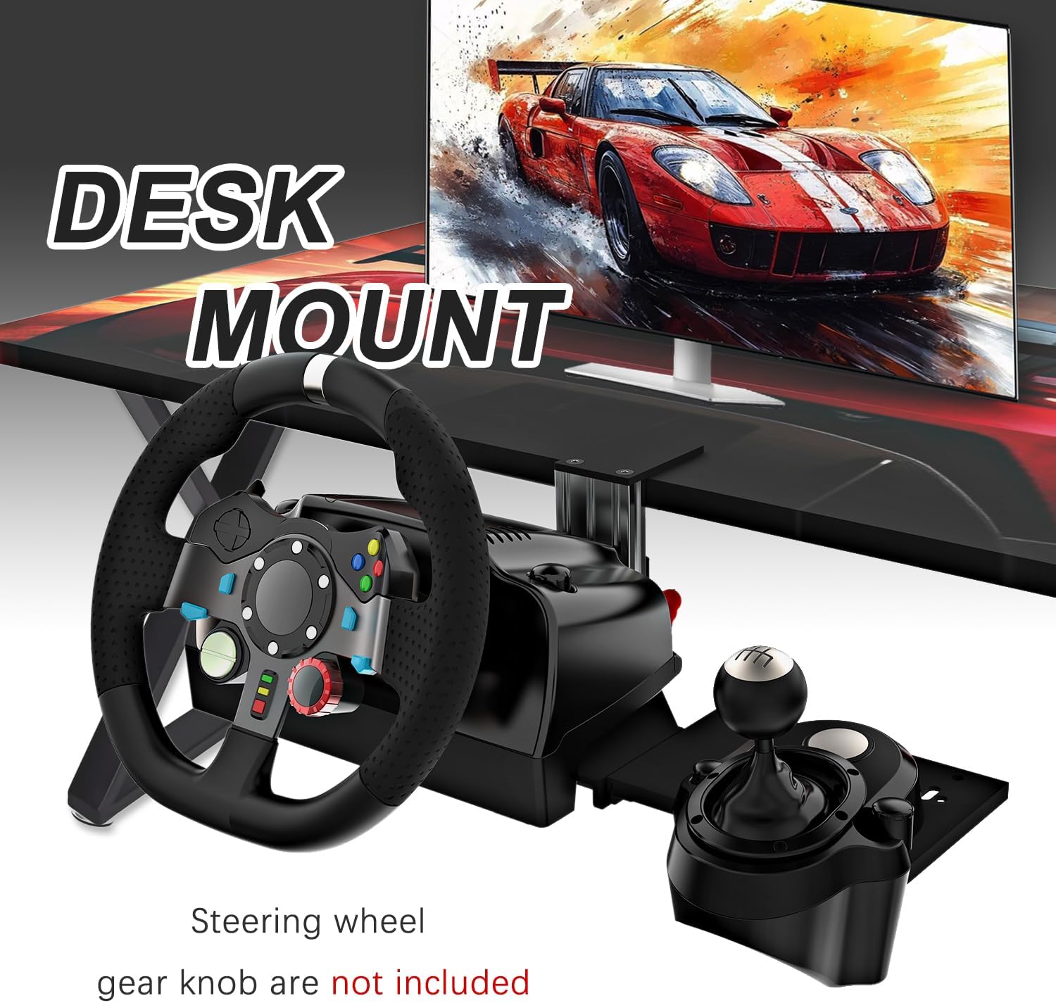 EG STARTS 1 Set Desk Mount for Sim Racing Wheel Stand Simulator Cockpit Wheel Stand Racing Steering Shifter Mount fit for Logitech G25 G27 G29 G920 G923 Thrustmaster T248 T300 T-GT TS-PC T500 T818