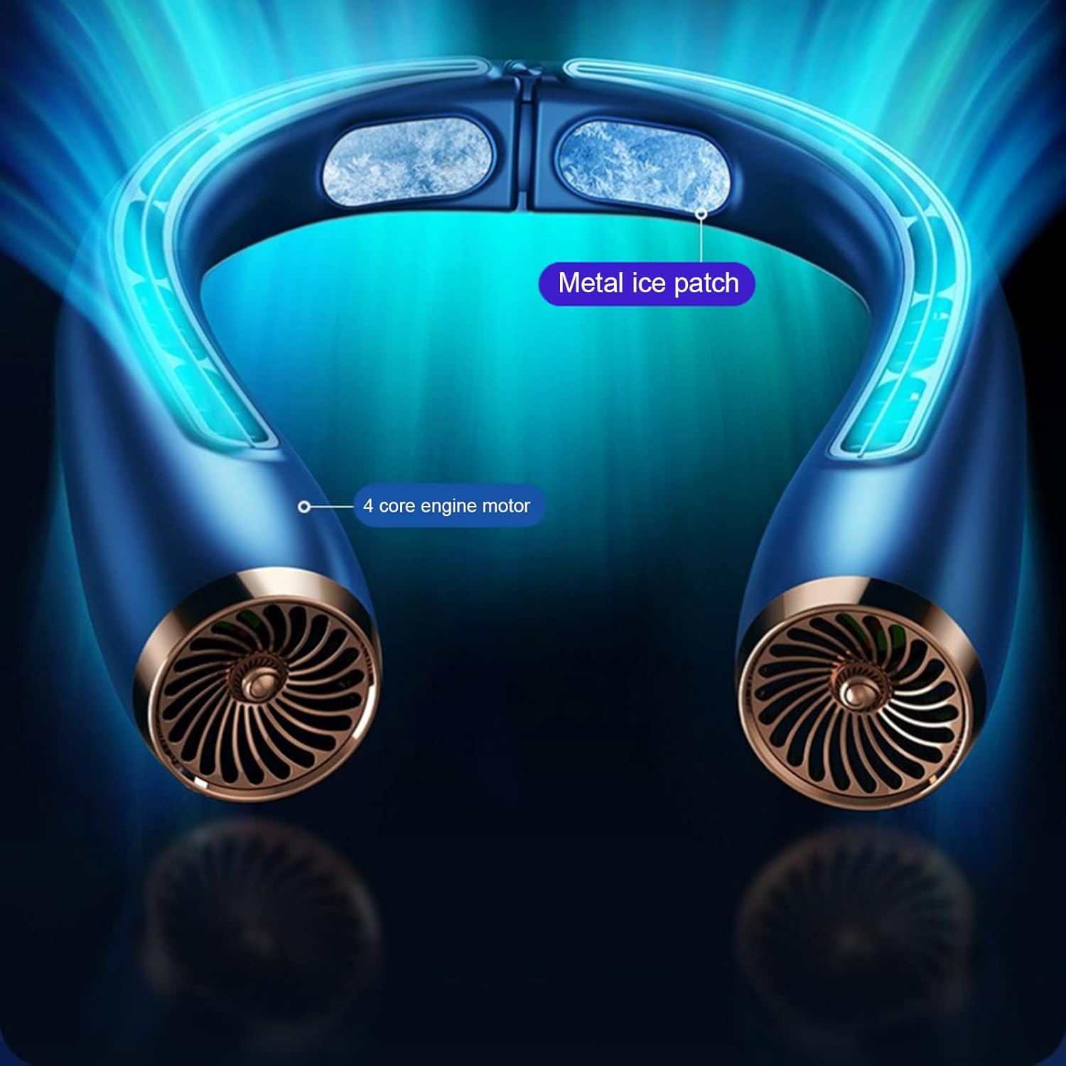 4000Mah Portable Neck Fan,Cooling Personal Fan,3 Speeds Adjustment,Hands Free Bladeless Fan, USB Powered Neck Fan,3 Wind Speed for Outdoor Indoor,White