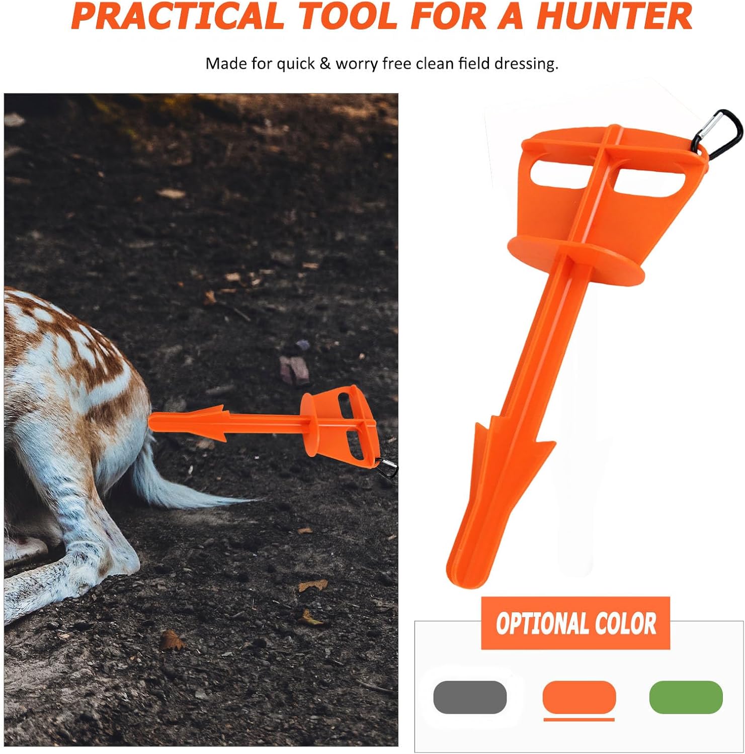 3 Pcs Hunting Butt Out Tool - Portable Hunting Accessory,Field Dressing Knife,Multifunctional Animal Anal Dressing Tool,Hunting Accessories for Deer Large Animal Livestock Anal Cleaning