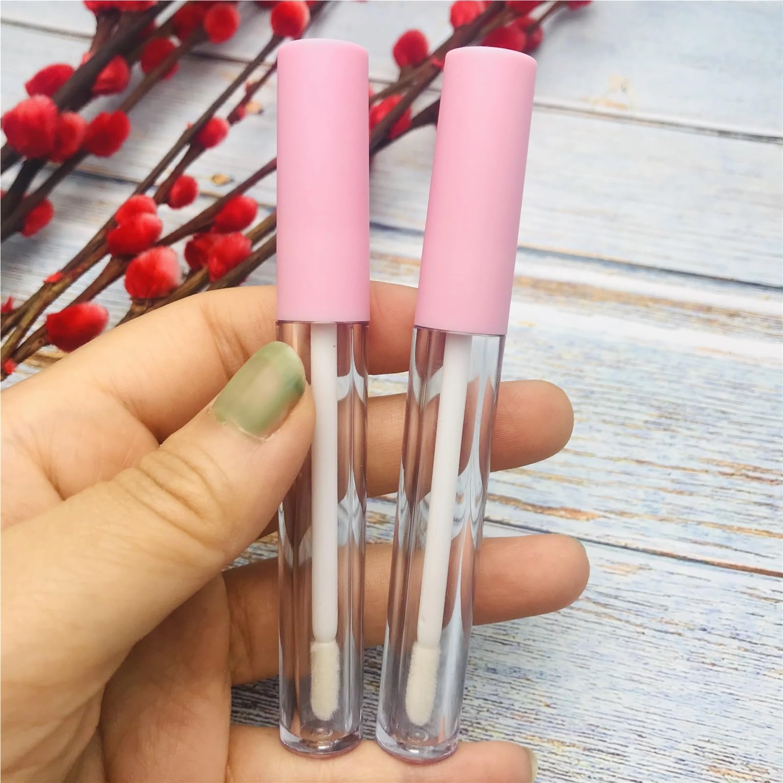 Tubo per rossetto, 30 pezzi, 3 ml, vuoto, rosa, per lucidalabbra fai da te, in plastica satinata/trasparente, contenitore per rossetto liquido (colore 1)