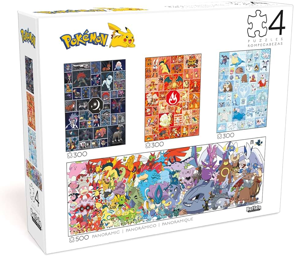 Buffalo Games Pokémon 4 in 1-300 &amp; 500piece Jigsaw Puzzle