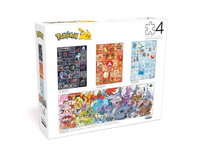 Buffalo Games - Pokémon 4 in 1-300 & 500piece Jigsaw Puzzle