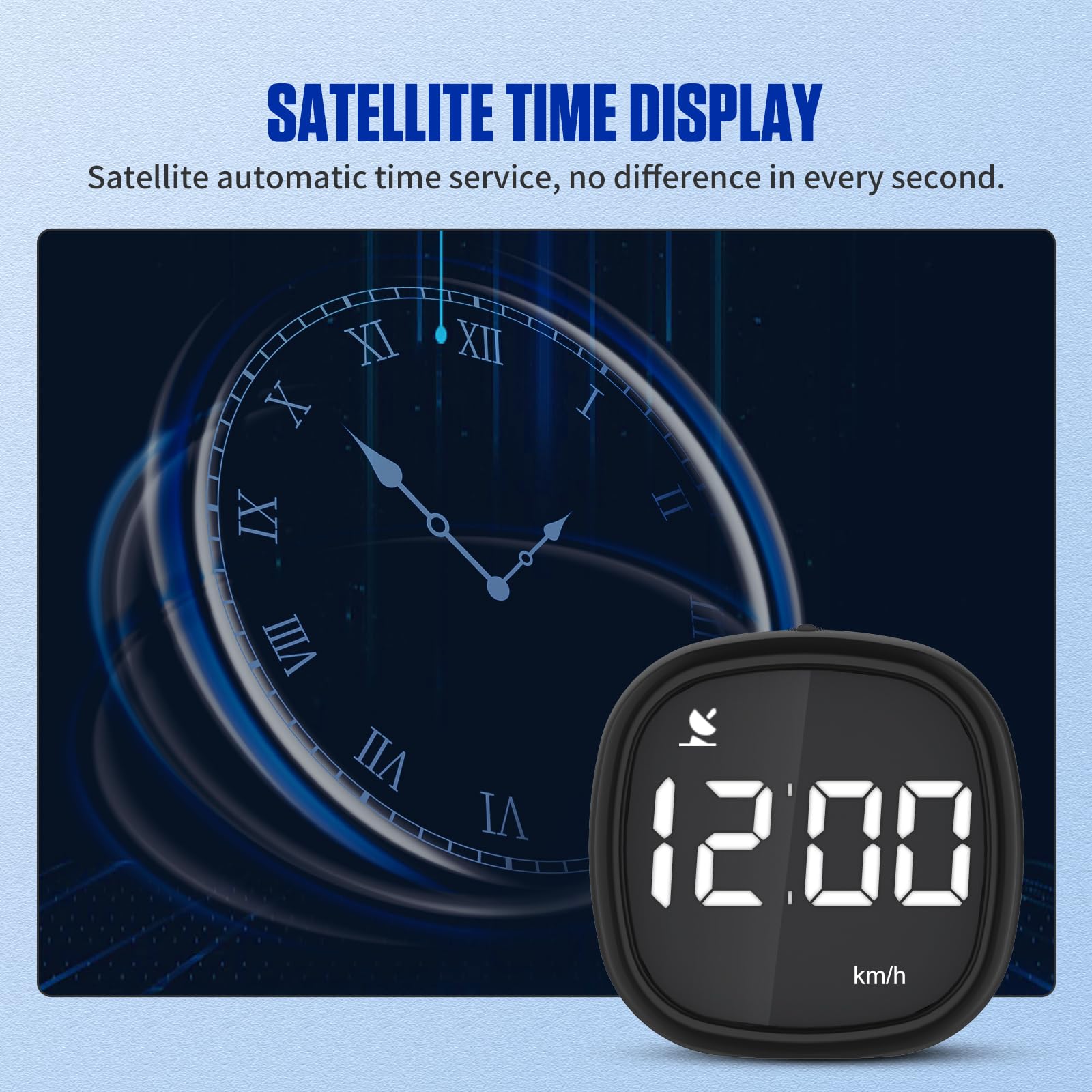 MRCARTOOL M30 Auto HUD GPS Tachimetro Digital Head-up Display KMH/MPH Universal Car HUD con Schermo LCD da 2.5", Avviso di Fatica, Avviso di Velocità, Bussola, per Tutti i Veicoli e Moto, DC 5V-24V