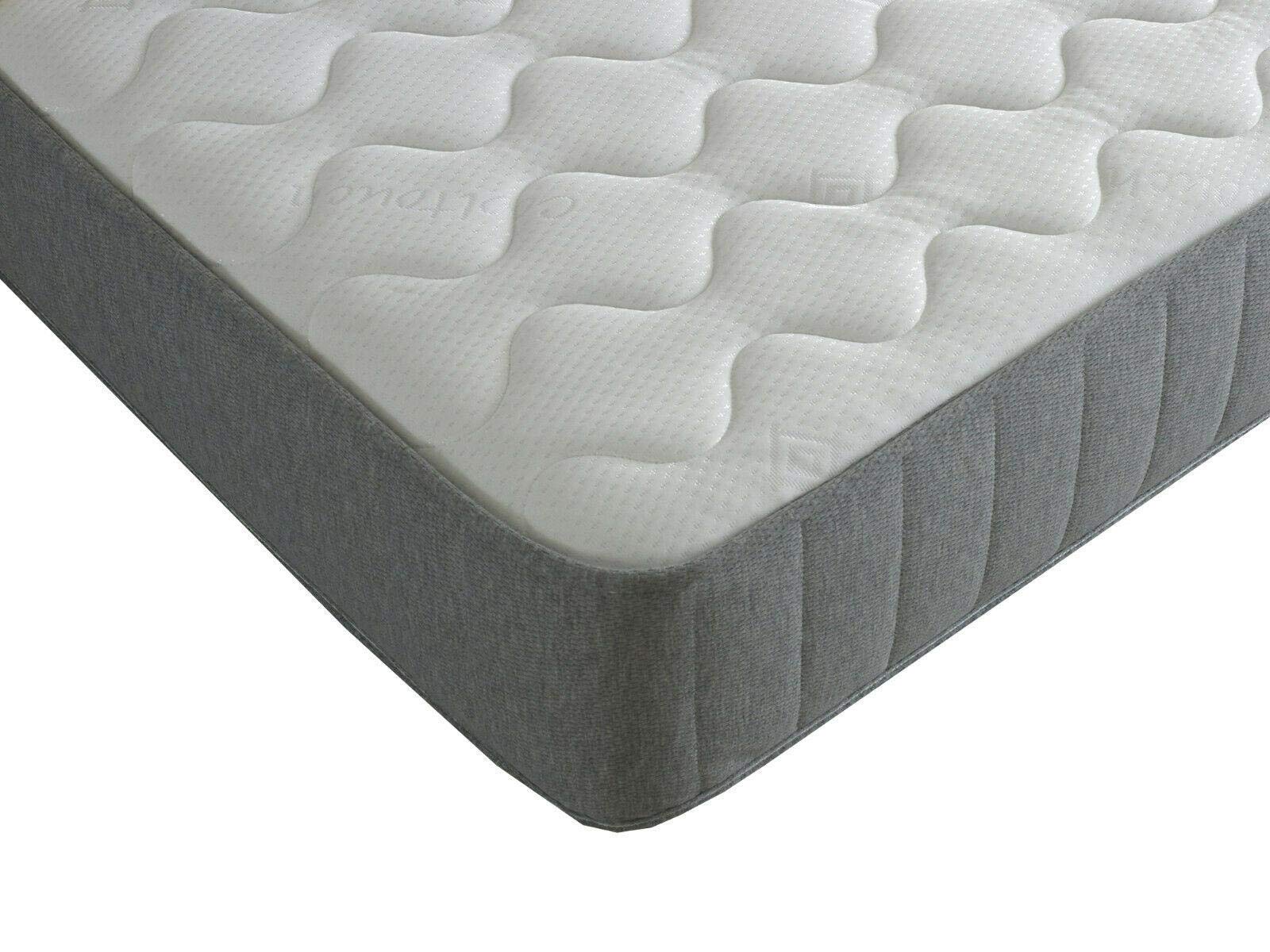Extreme Comfort Small Single Cool Blue Memory Foam Open Coil Sprung Mattress 9 Layer Construction Spring & Memory Foam Mattress & Jersey Knitted Top Panel - 2ft6 Small Single
