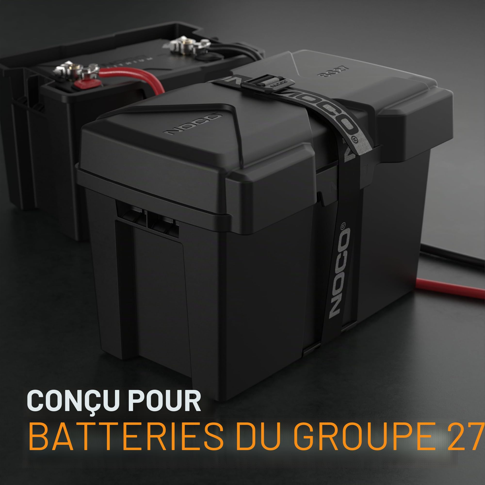 NOCO Snap-Top BG27 Boîte de batterie groupe 27 12 V pour batteries marines, automobiles, camping-cars, bateaux, camping-cars et remorques de voyage