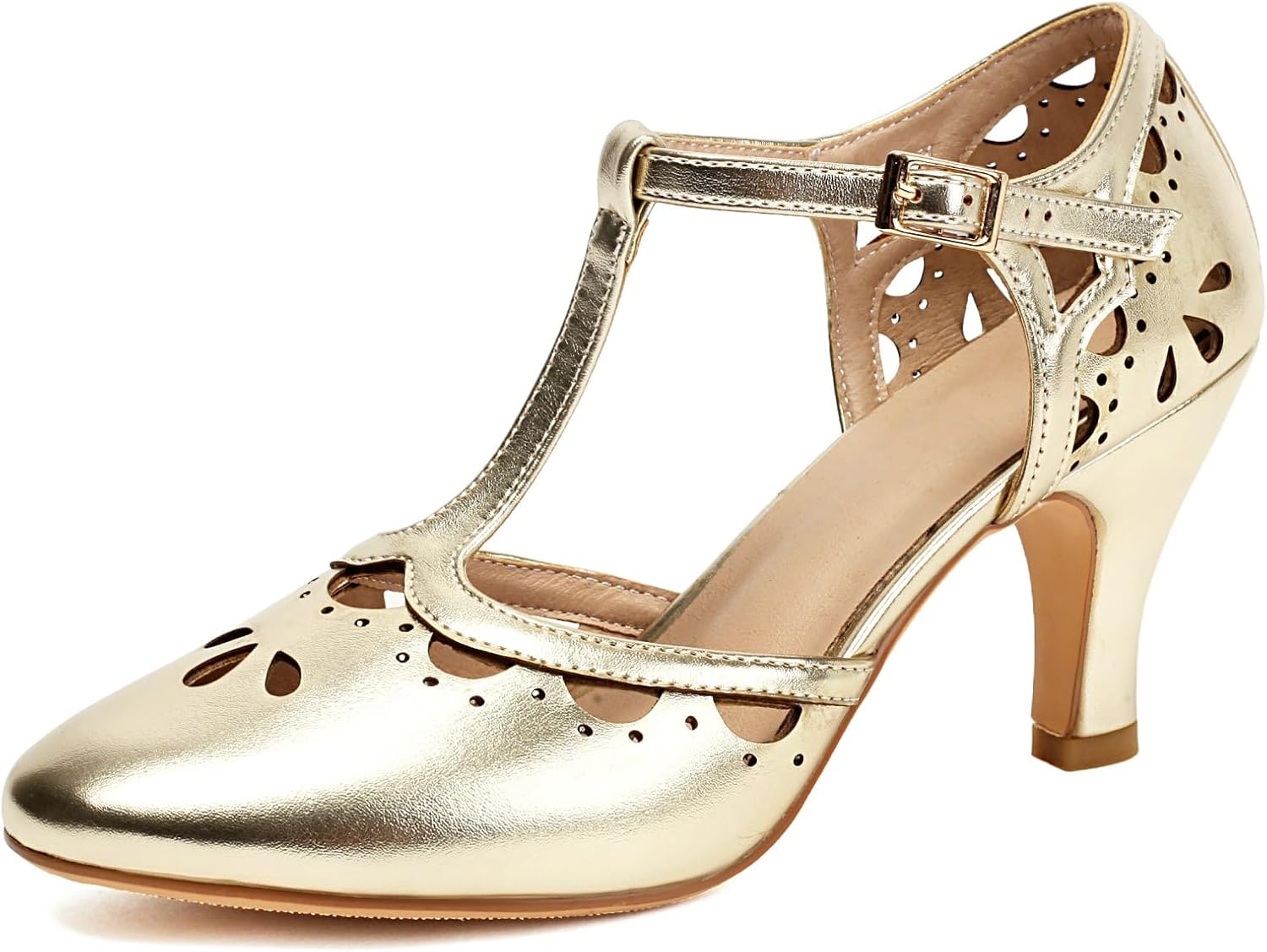 Women's Mary Jane Close Round Toe 1950s Vintage 1920s Heels Classic Retro 1930s Victorian 1940s Pumps Ankle Strap Shoes