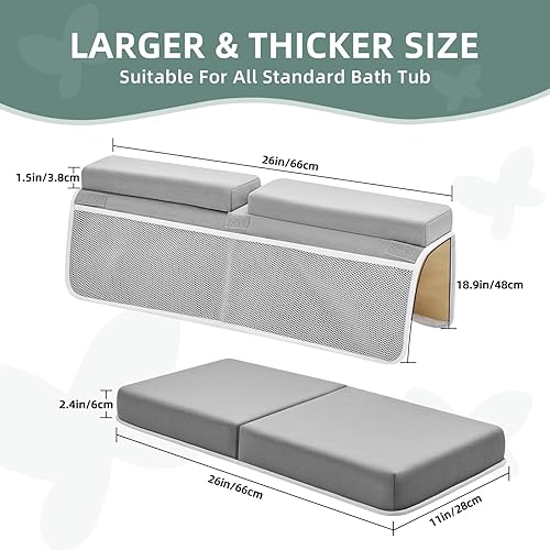 Miniatura 9 de IFNOW Juego de rodilleras y codos de baño para bebé, 26 pulgadas extra largas y 2.4 pulgadas de grosor, almohadilla de rodillas de secado rápido