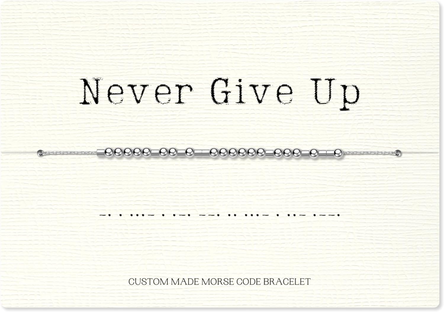 Loved Creations Morse Code Bracelets, Strength Inspirational Morris Code Bracelet for Women, 925 Sterling Silver Blessed Jewelry Gifts for Women Men