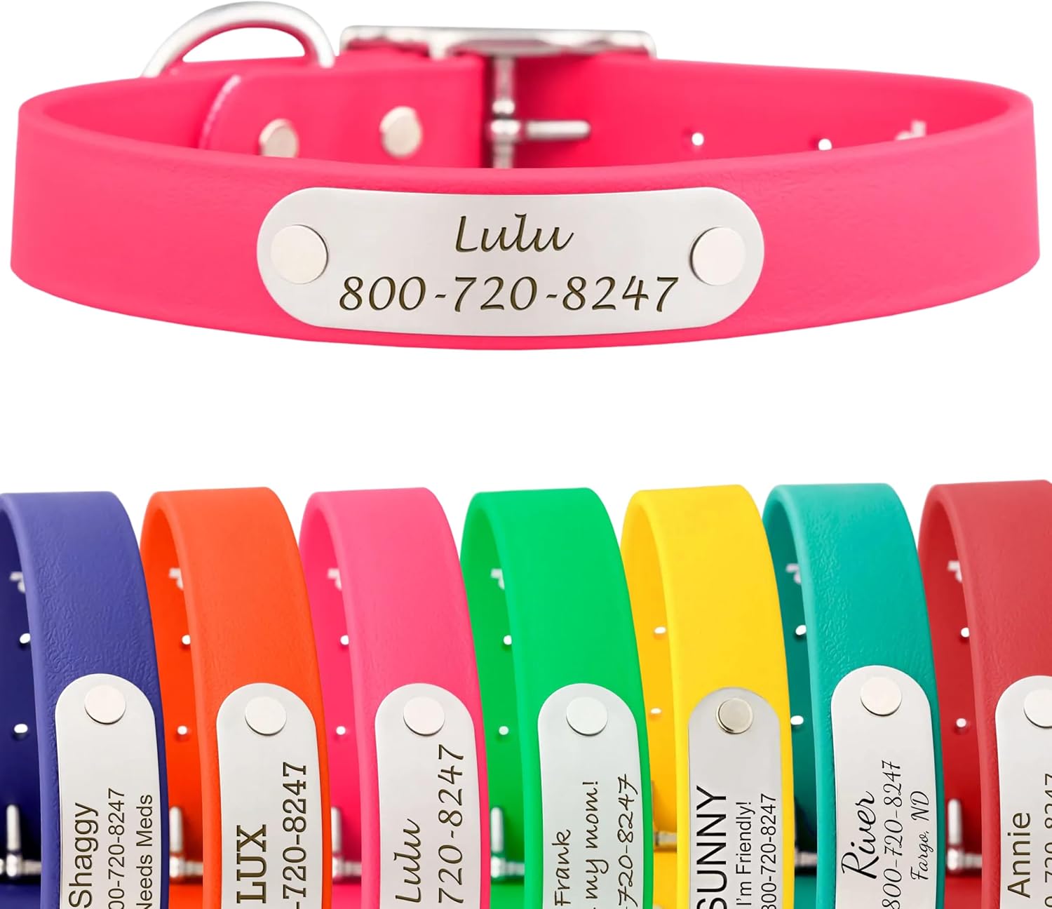 dogIDs Personalized Dog Collar – Custom Waterproof Soft-Grip Biothane with Laser-Engraved Nameplate, Durable & Odor-Resistant, USA Made | Teal, 1 in x 18 in (Fits Neck Sizes 16-20 in)