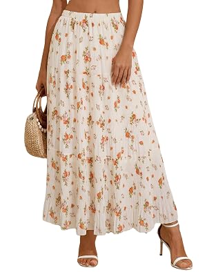 Arolina Chiffon Maxi Skirts for Women Tiered A-Line Long Skirt Flowy Casual Summer Beach Vacation Trendy 2026