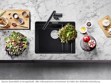 BLANCO ETAGON 500-U | SILGRANIT Sink in Soft White | Installation Type: undermount Installation | for 60 cm Wide Base cabinets | System Concept with Versatile ETAGON Rails | [53x46x21.2 cm] [Energy Class A]
