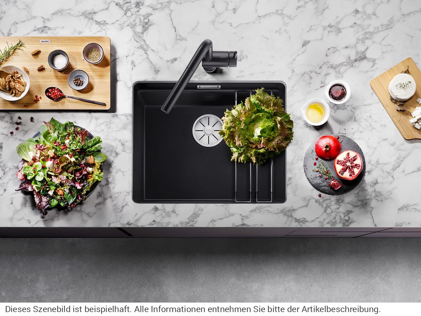BLANCO etagon 500-U 522227 Évier de Cuisine en Silgranit pour Meuble sous Évier d’une Largeur de 60 cm Installation sous Plan Gris