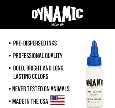 Dynamic Color Triple White Tattoo Ink, Made in USA Since 1990, 1 oz