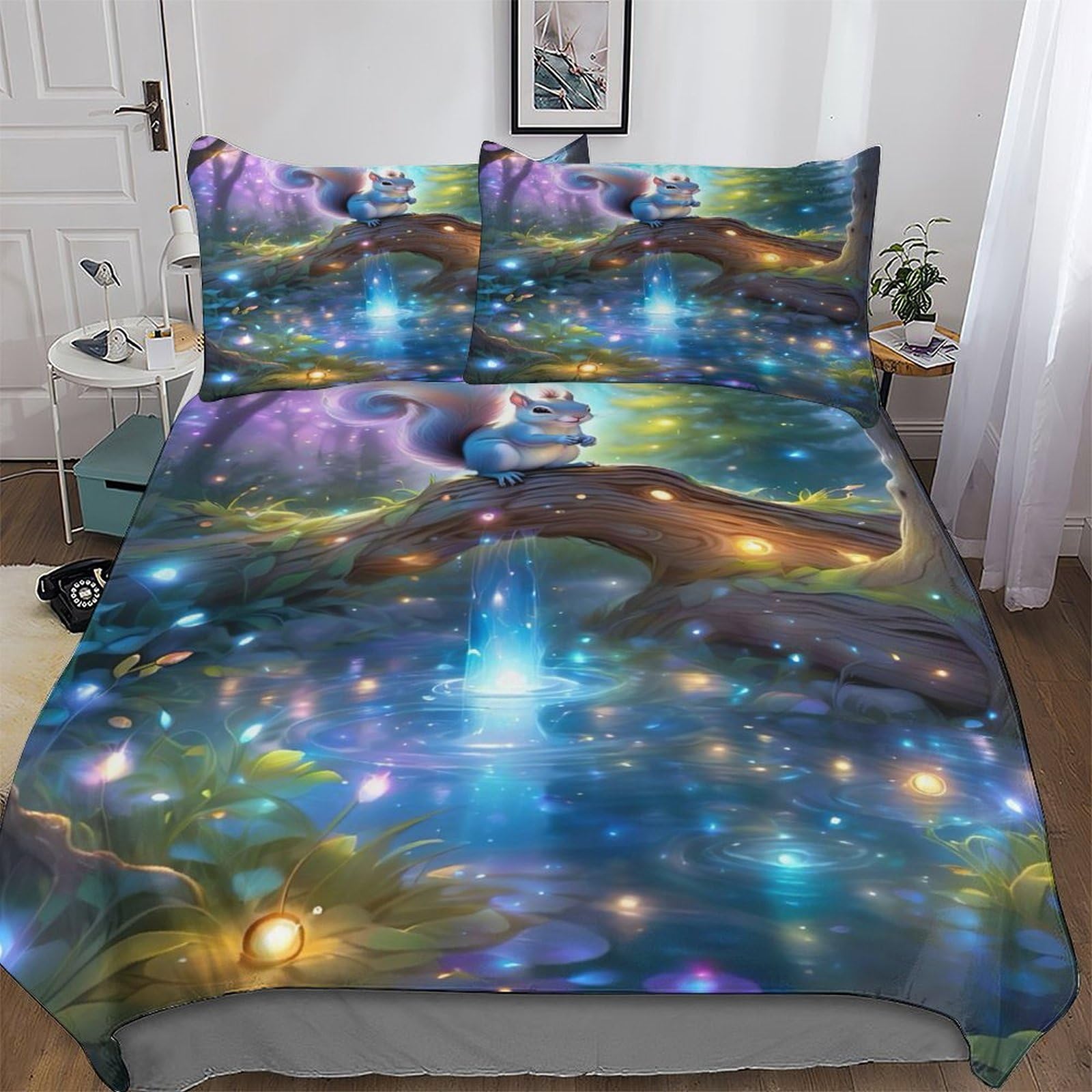 Housse de couette écureuil 220x240 cm avec taies en microfibre