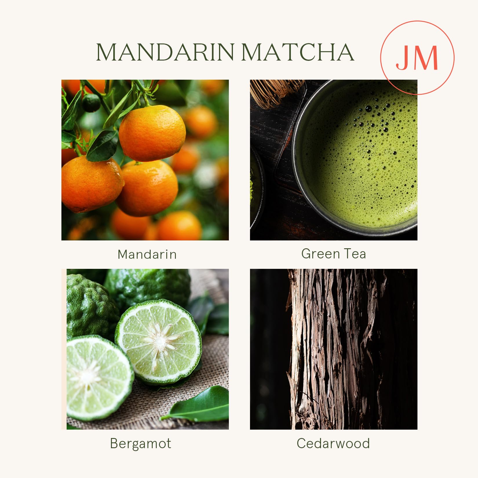 LA JOLIE MUSE Bougie parfumée à la mandarine matcha – Bougies de soja naturelles pour la maison – Cadeau pour homme et femme – Bougie en pot de luxe à combustion longue – 311,8 g