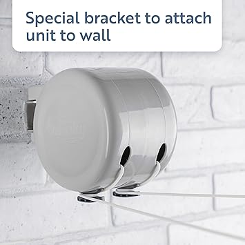 Minky Homecare Outdoor Retractable Dual Clothesline - Heavy Duty PVC Coated Line - Energy and Space Saving Removable Laundry Drying Line - 2 x 49 Feet