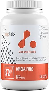 ATP LAB - Omega Pure 120 Softgels - Omega 3 Fish Oil Triglyceride Form - Omega 3 Fatty Acids - Omega 3 EPA DHA - Brain Health and Cognitive Health