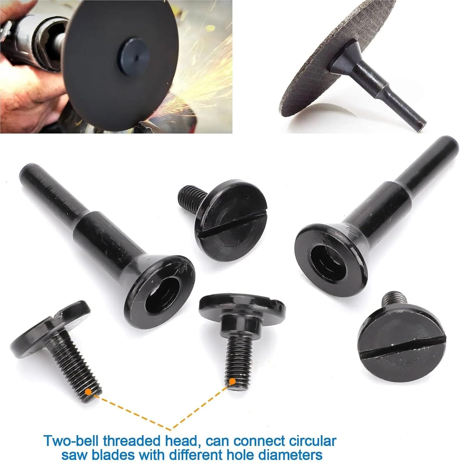 Cut Off Wheel Arbor 6pcs Mounting Mandrel Fit Circular Saw Blade Die Grinder Connecting Rod Adapter
