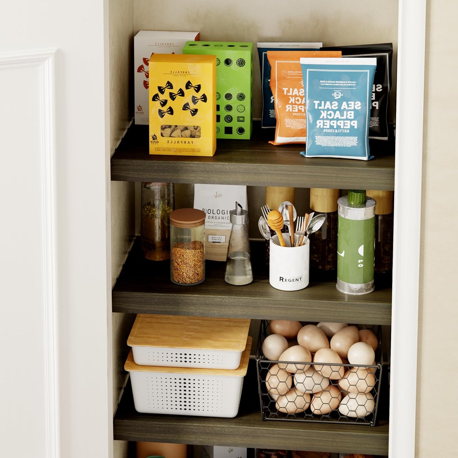 6 PCS Wire Rack Covers for Pantry Wood Grain, 24''W * 12''D (Ready to Use) Faux Wood Shelf Covers for Wire Shelving, Rustic Closet Shelves Covering Toppers - Bathroom, Kitchen, Garage (Dark) Dark Wood 12''D * 24''W