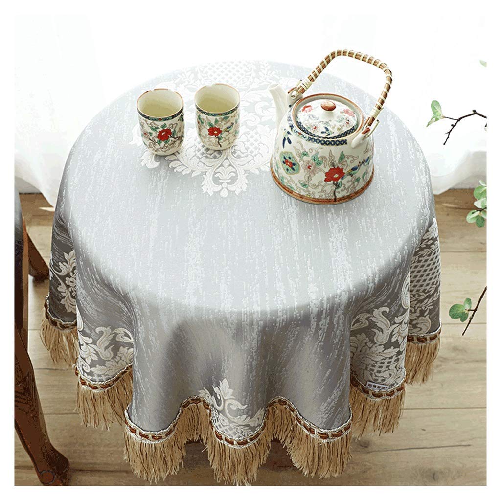 Nappe de table ronde raffinée de 140 cm pour hôtellerie et intérieur chic