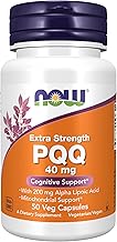 NOW Foods Supplements, PQQ 40 mg with 200 mg Alpha Lipoic Acid, Extra Strength, 50 Veg Capsules