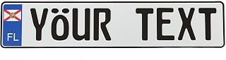 Custom European Style US State License Plate - 9 Characters (Customize Your Text & add Accessories)