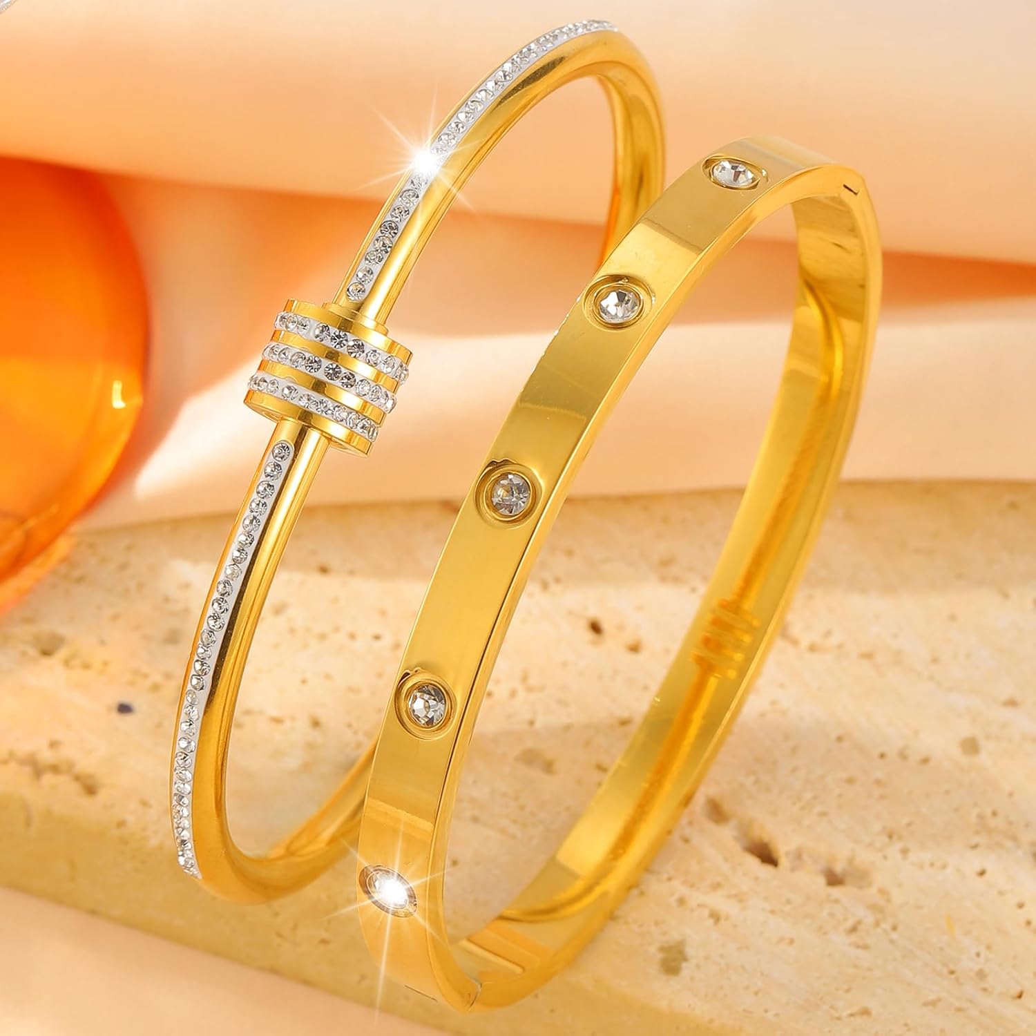 Silver Bangles for Women - Stainless Steel Love & Friendship Bracelet Set with Gift Box | Daily Wear & Party Jewelry - Image 8