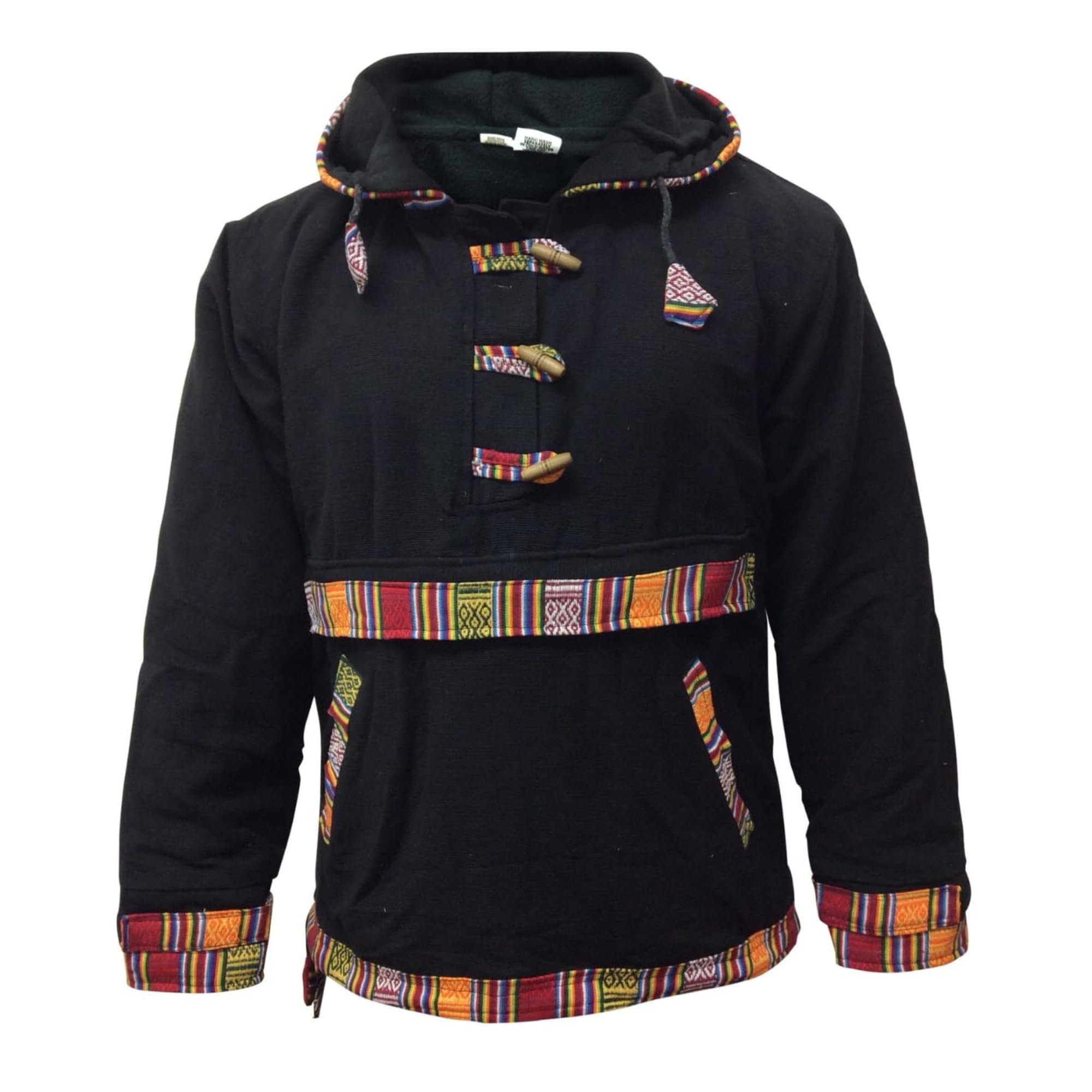 Shopoholic Fashion Giacca in Pile con Cappuccio Hippie da Uomo