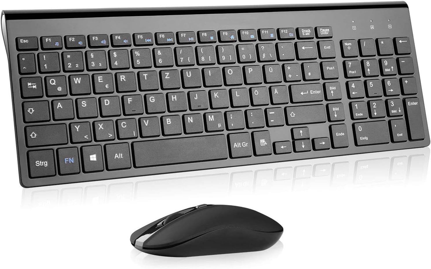 Wireless Keyboard and Mouse, Less Noisy Slim Sleek Design with Number