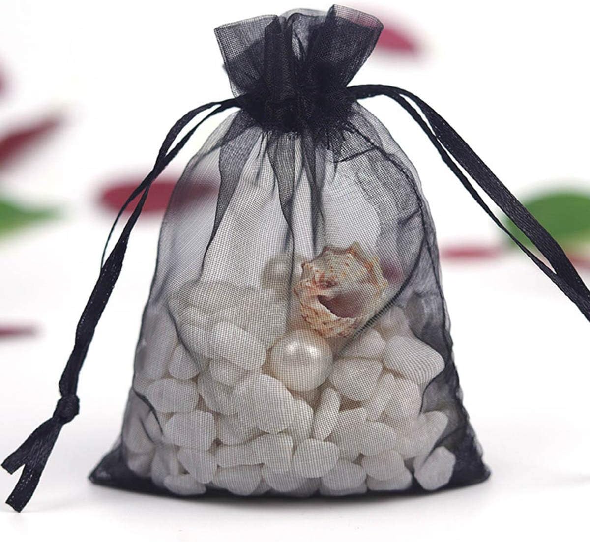 Up To 40% OFF Organza Gift Jewelry Mesh Bags 100 pc with Drawstring 5x7 Inch Navy Blue for Baby Shower,Birthday Party Favors,School Graduation,Sheer Fabric Treat Draw String Net Sachet for Woman Bows,Key Chain